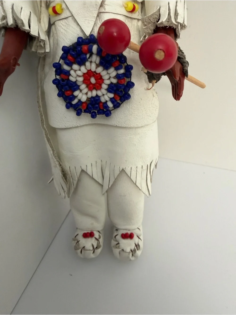Vintage Native American Inspired Doll with Beaded Trim